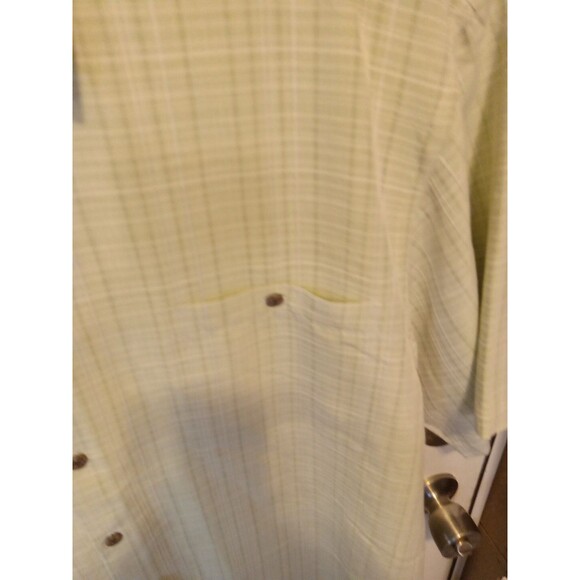 👔 Moda Campia Moda Men’s L Button Front Shirt – Mint Green Plaid – Short Sleeve - Picture 2 of 8